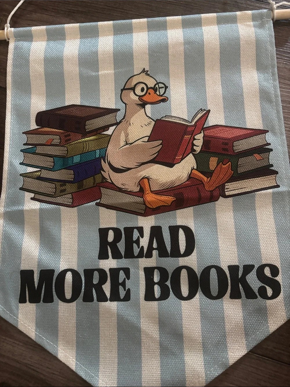 Read More Books Wall Banner - Blue and White